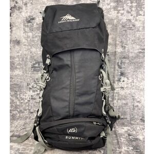 High Sierra Summit 45L Internal Frame Hiking Backpack Black Grey Camping Daypack